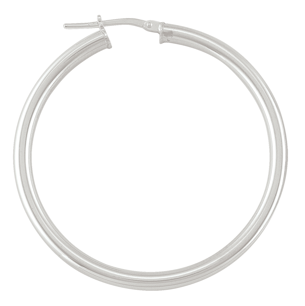 Sterling Silver High Polish Plain 3Mm Tube Hoop Earring