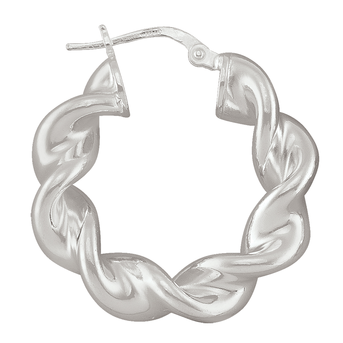 Sterling Silver Fancy Twist Hoop Earring