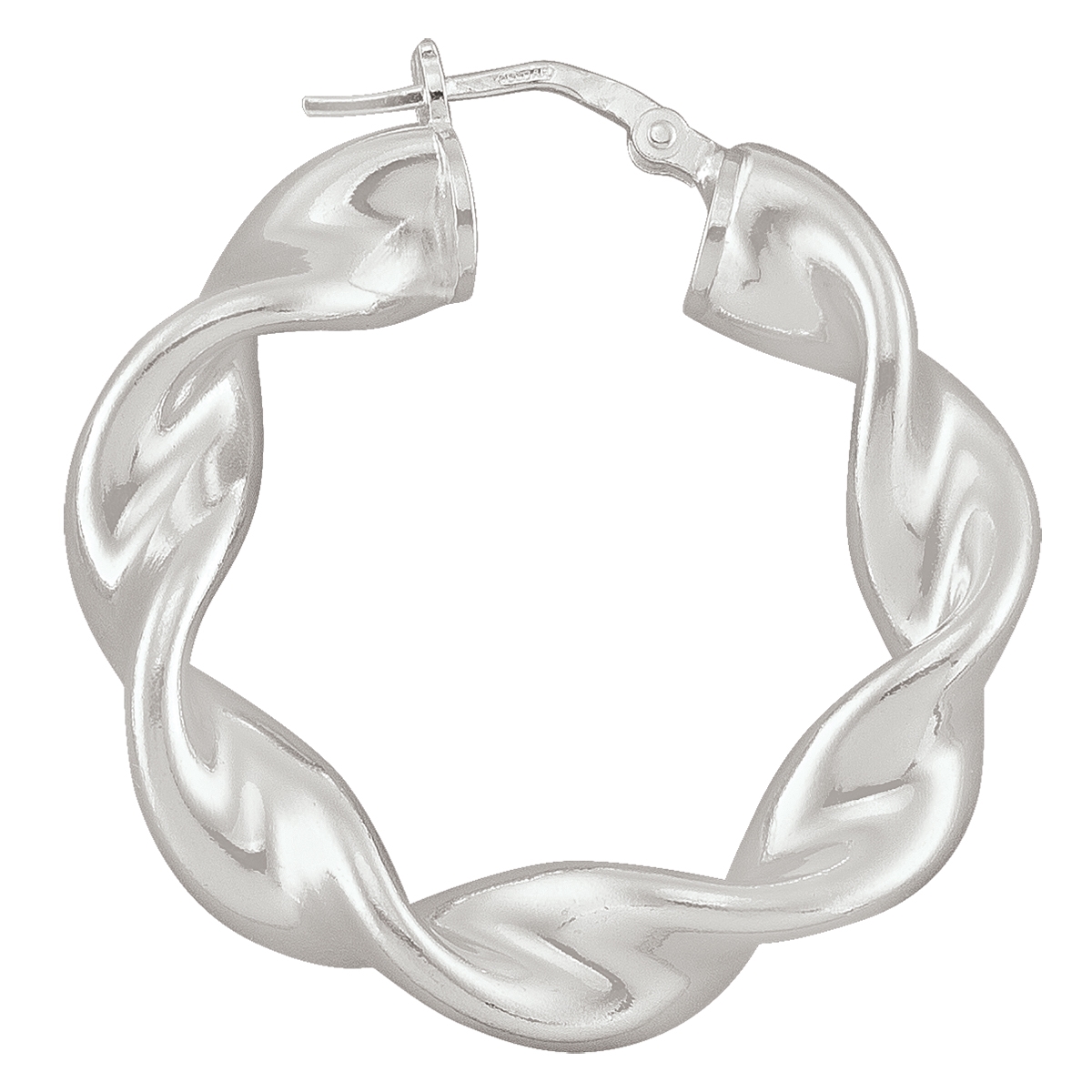 Sterling Silver Fancy Twist Hoop Earring