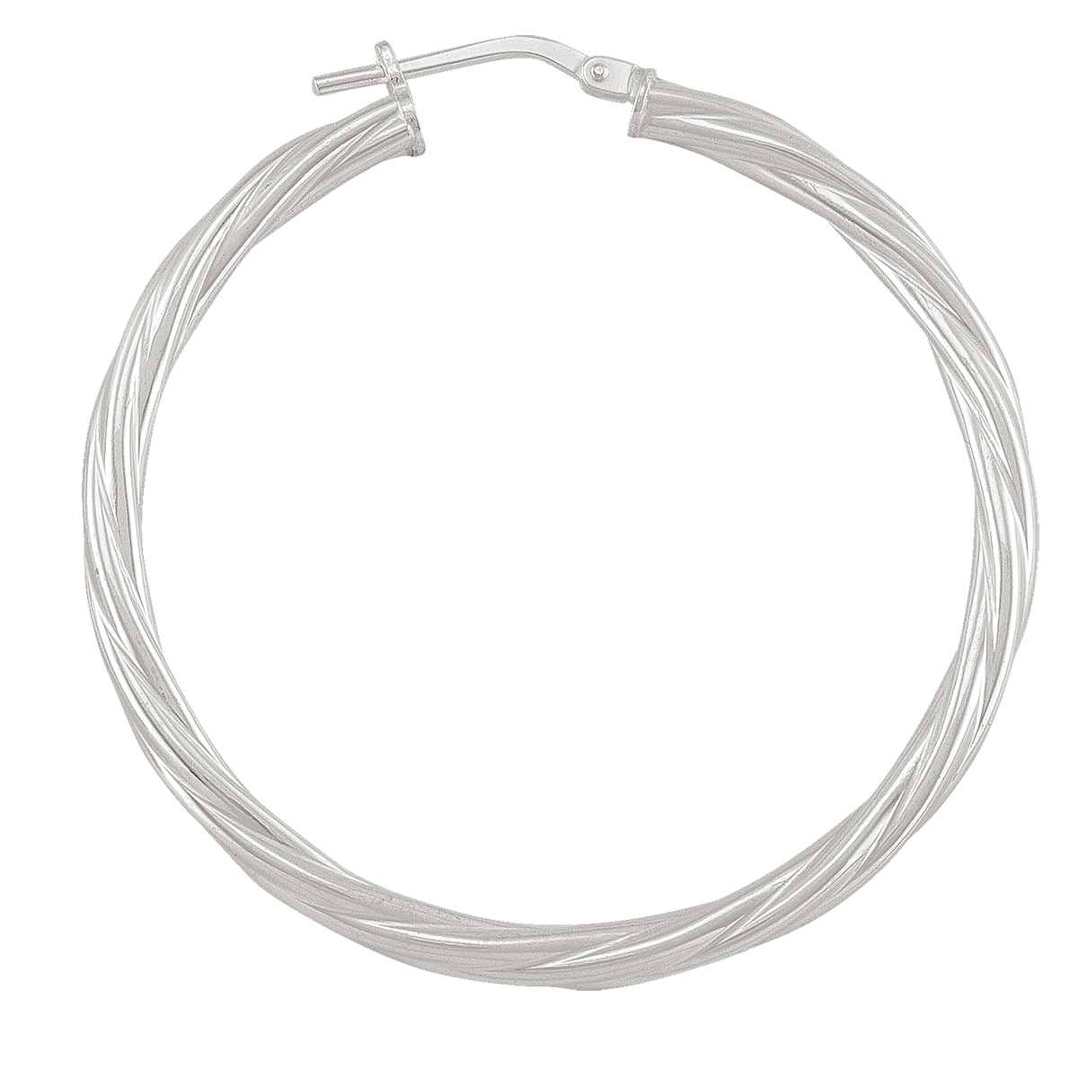 Sterling Silver Twisted Hoop Earring