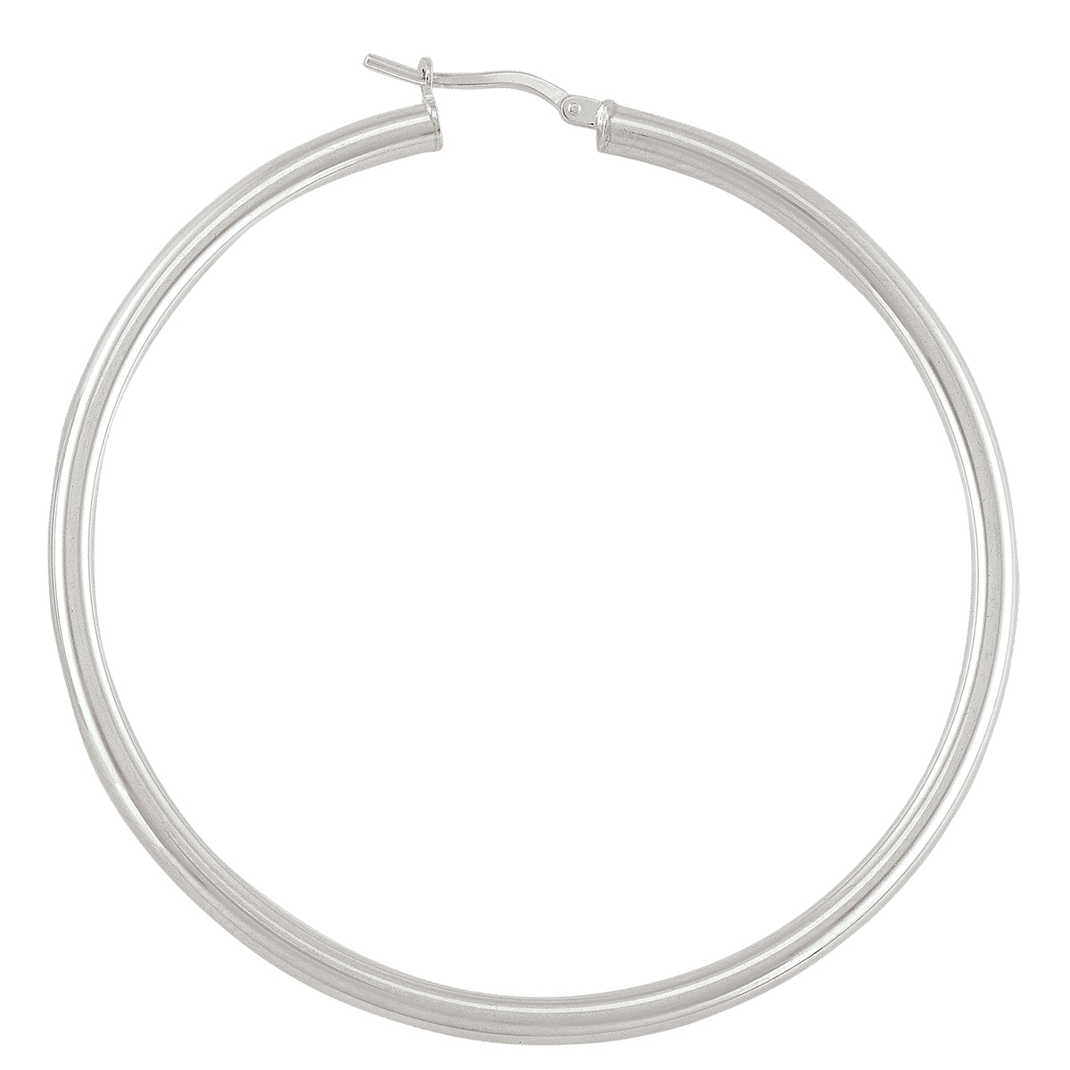 Sterling Silver High Polish Plain 3Mm Tube Hoop Earring