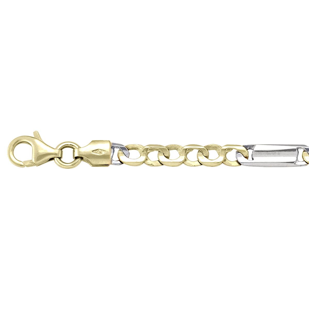Two Tone Solid Flat Fancy Link - 18K - 18k - 22"