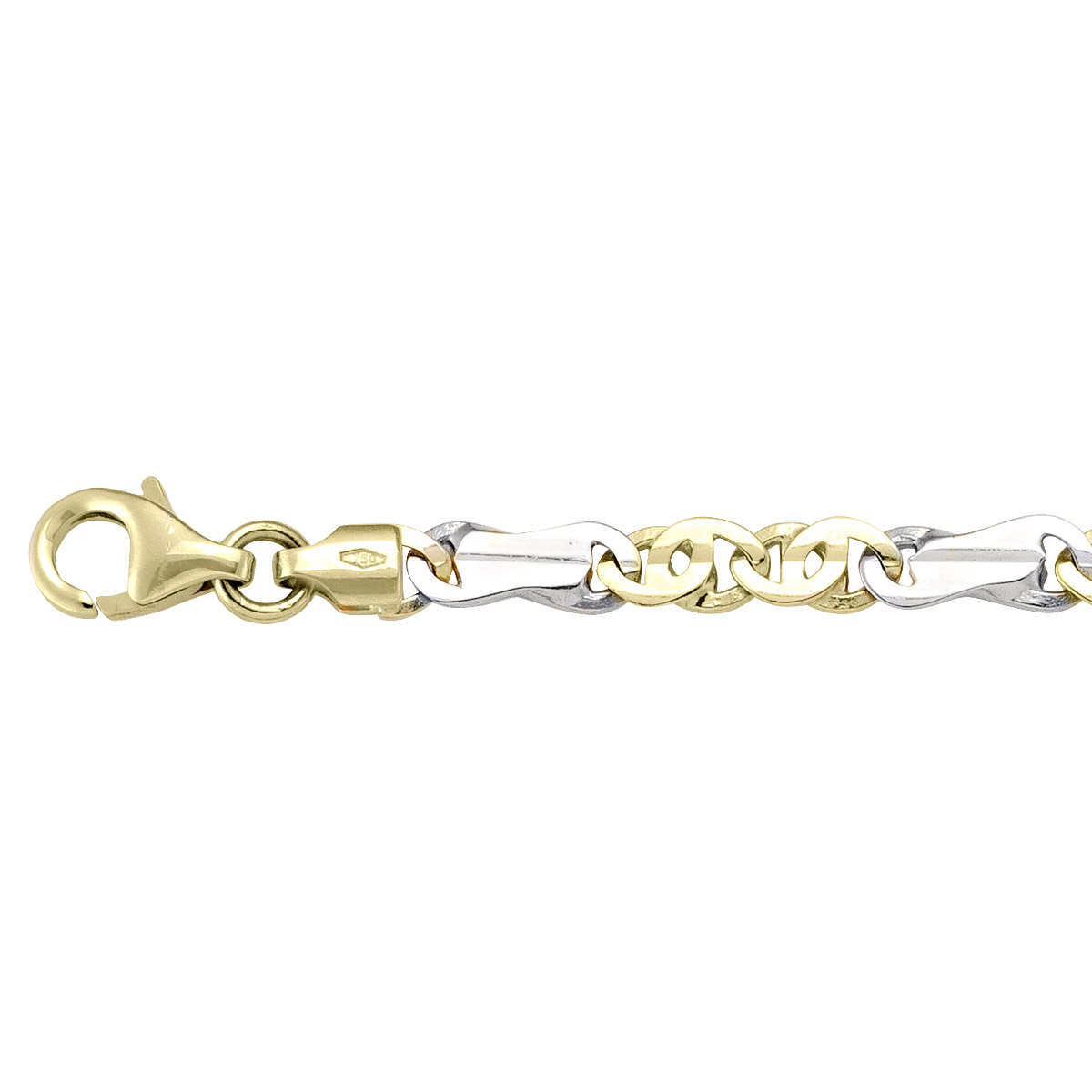 Two Tone Solid Flat Fancy Link - 18K - 18k - 22"