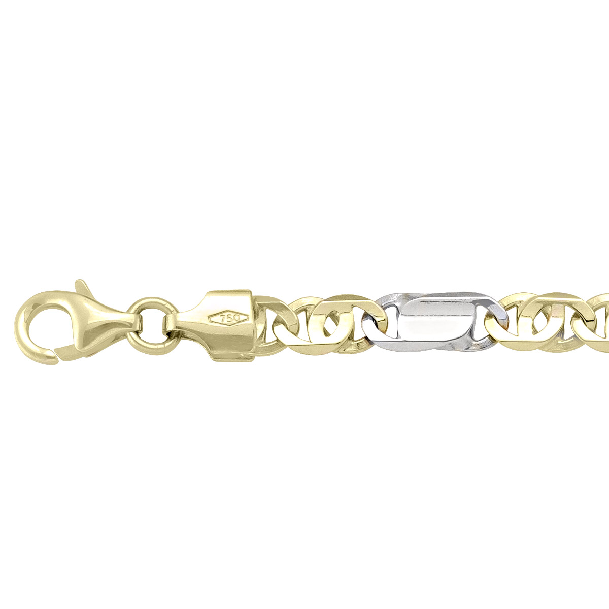 Two Tone Solid Flat Fancy Link - 18K - 18k - 22"