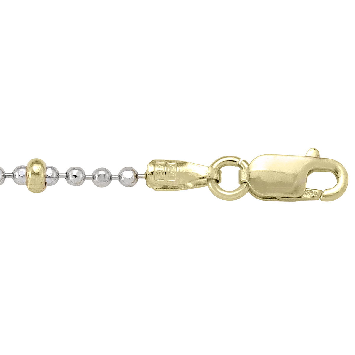 Two Tone Gold Station Bead Link - 14K - 14k - 7"