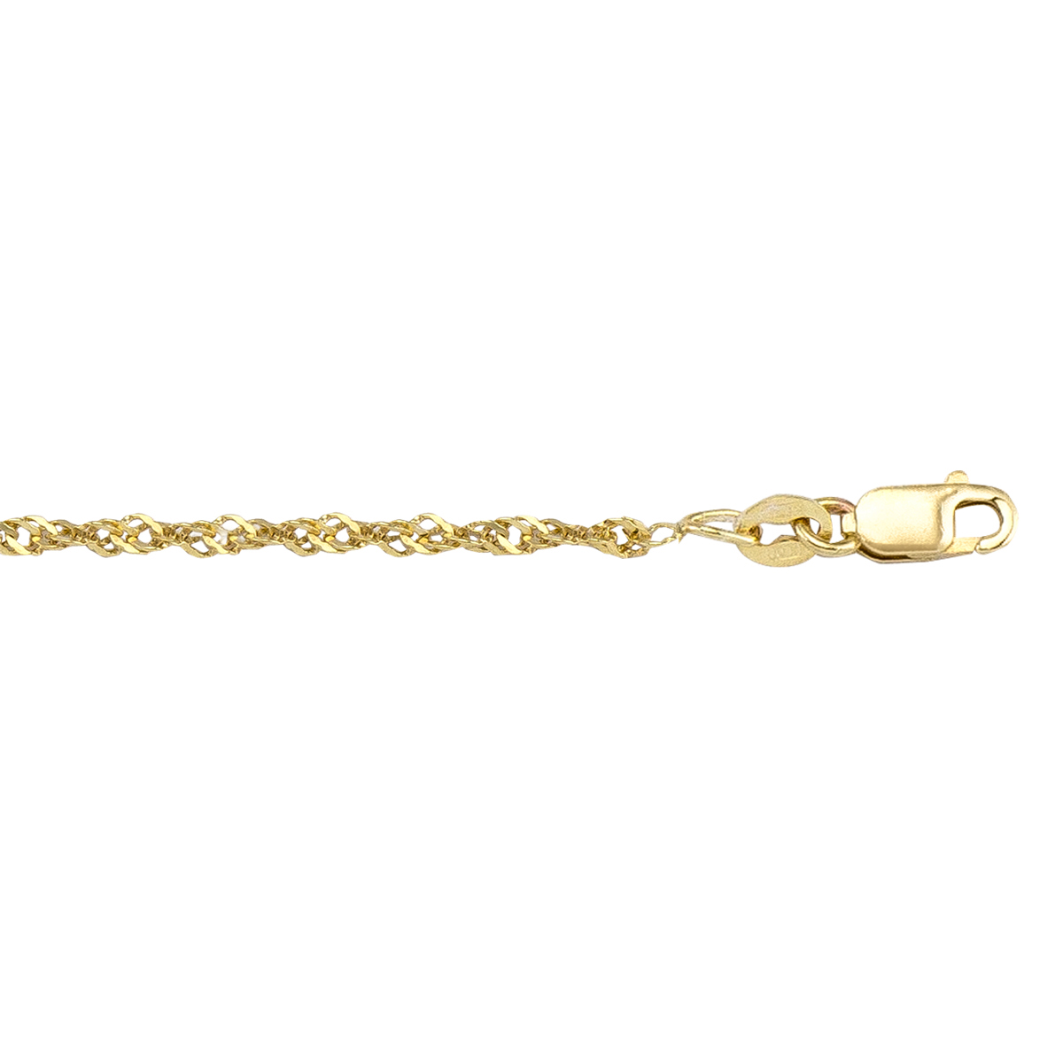 Yellow Gold Lightly Plated Solid Singapore Link - 10K - 10k - 20"