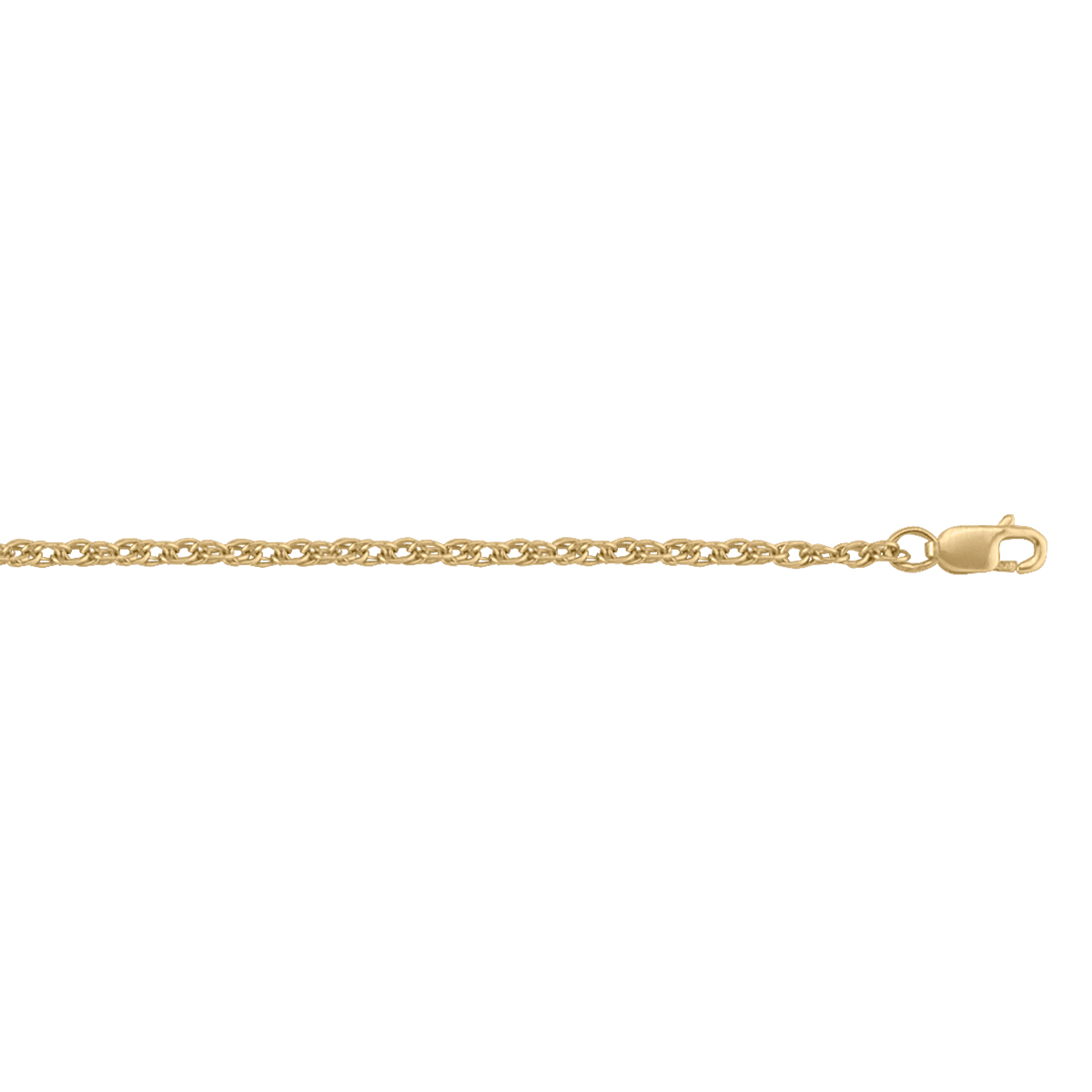 Yellow Gold Lightly Plated Loose Rope Link - 10K - 10k - 16"
