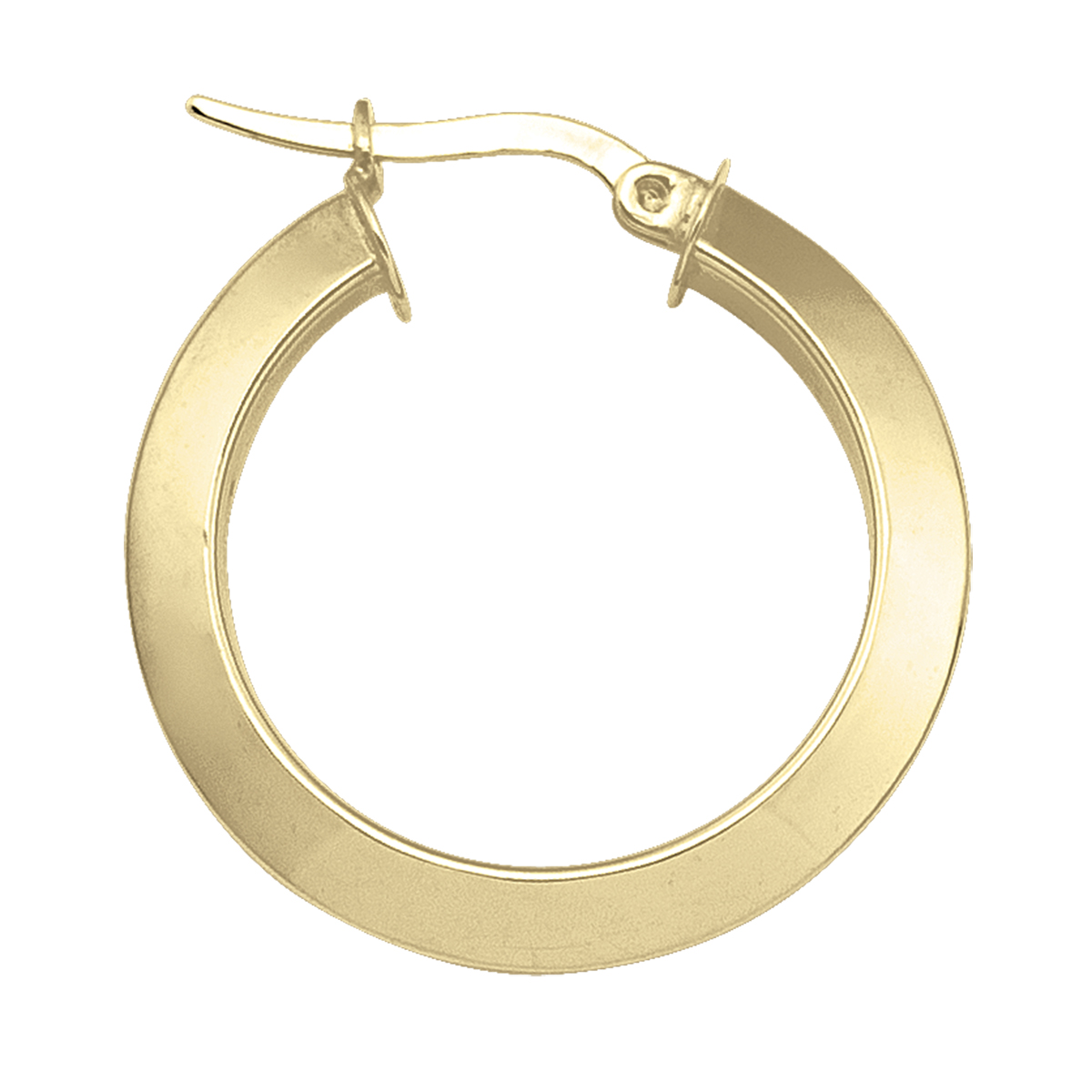 Yellow Gold Knife Edge Hoop Earring
