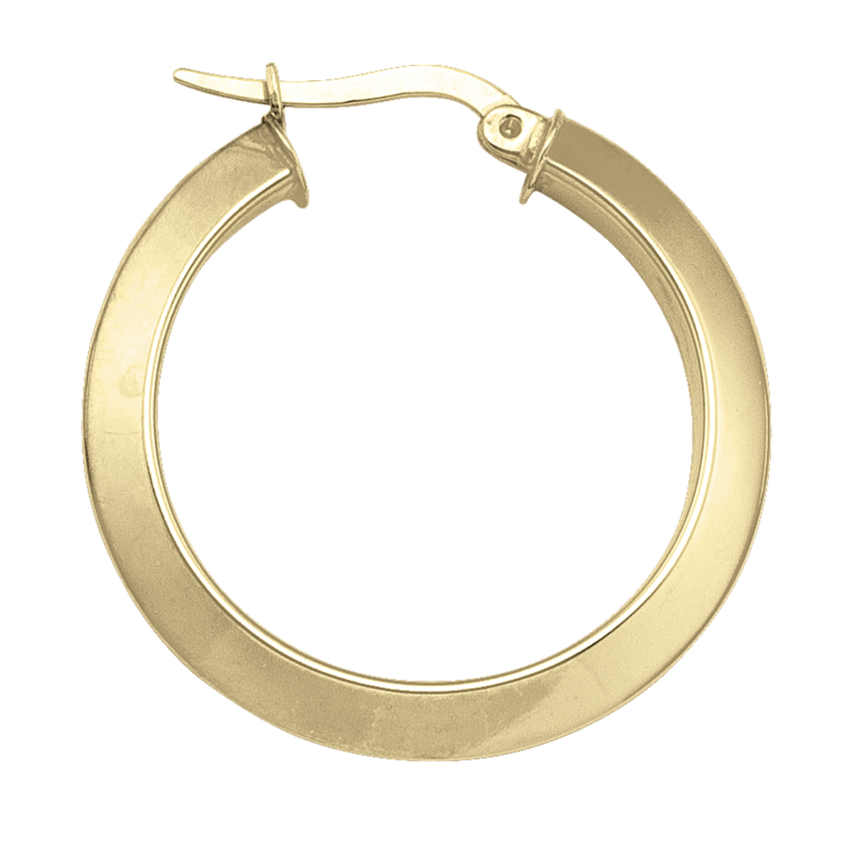 Yellow Gold Knife Edge Hoop Earring