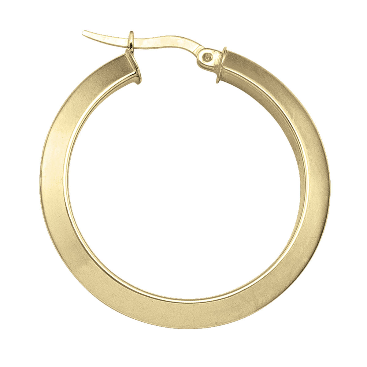 Yellow Gold Knife Edge Hoop Earring