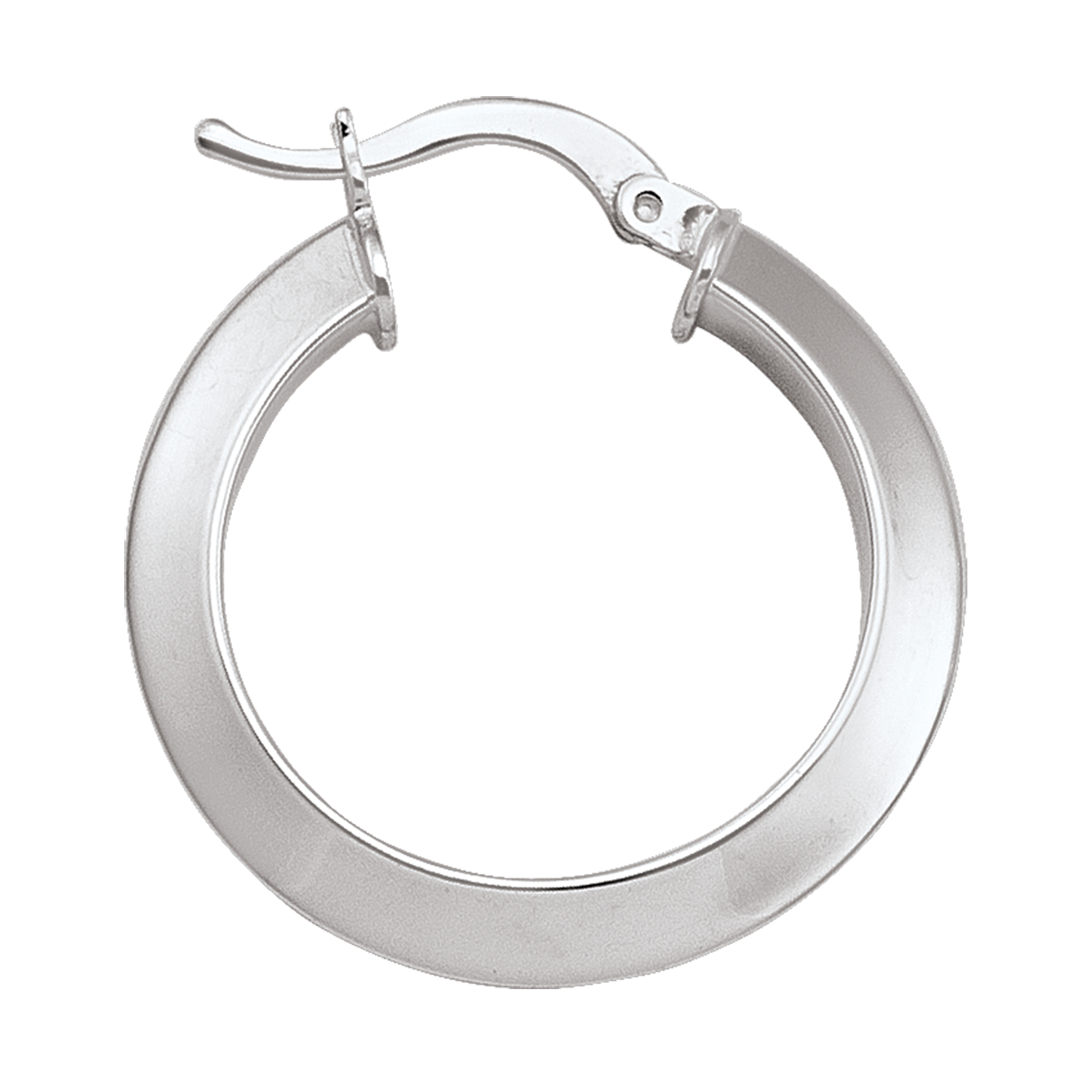 White Gold Knife Edge Hoop Earring