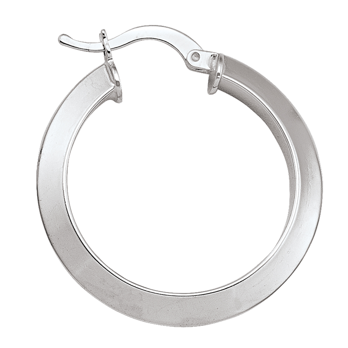 White Gold Knife Edge Hoop Earring