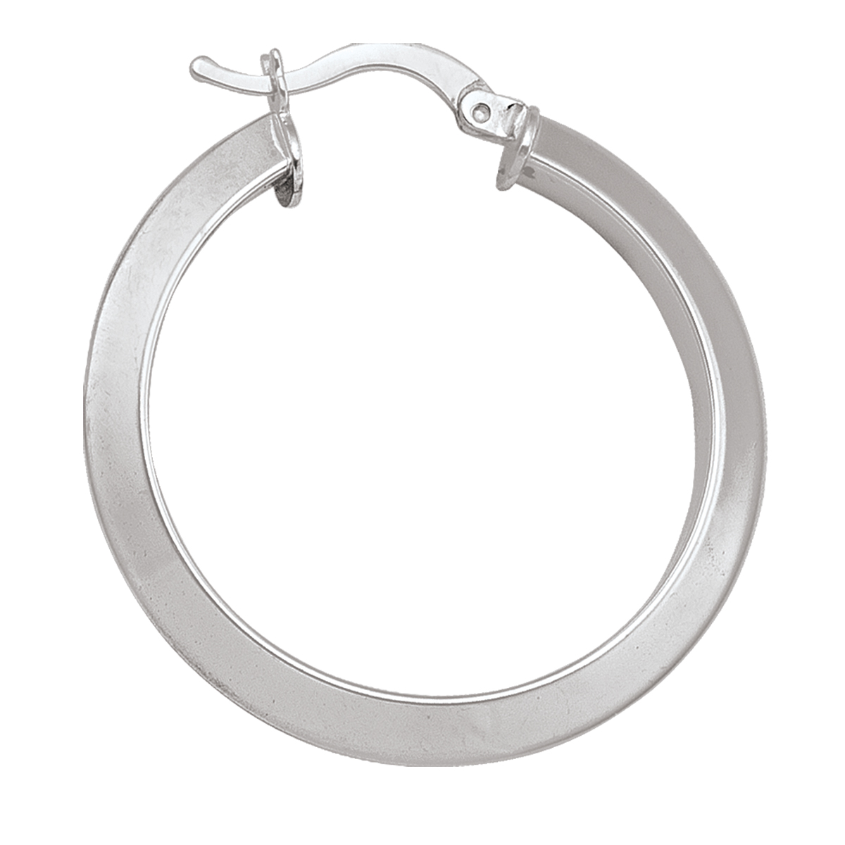 White Gold Knife Edge Hoop Earring