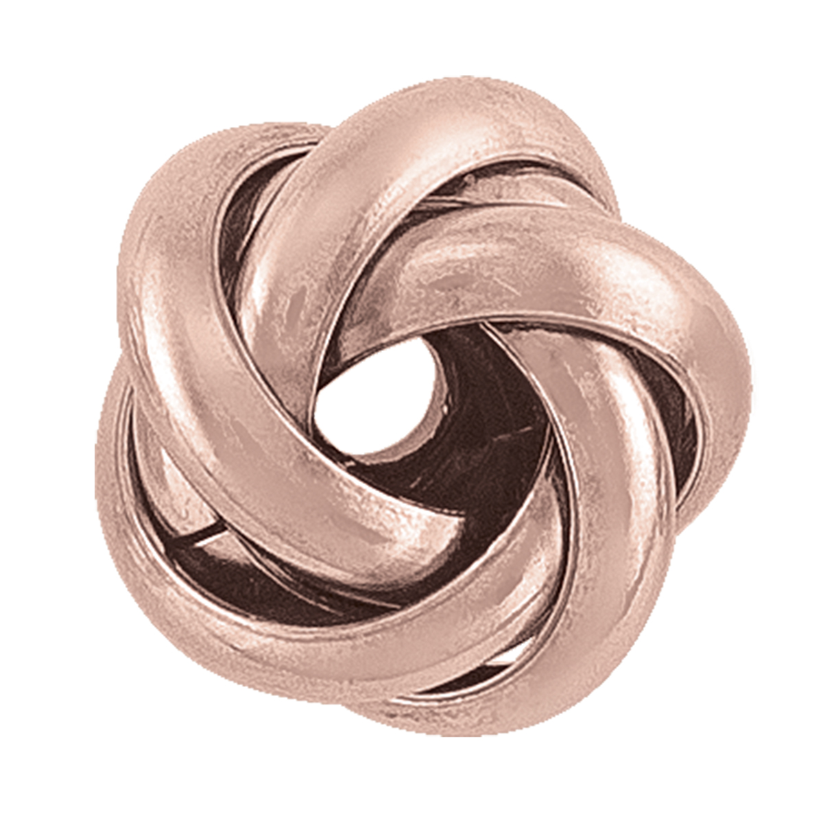 Sterling Silver Pink Gold Plated Love Knot Earring