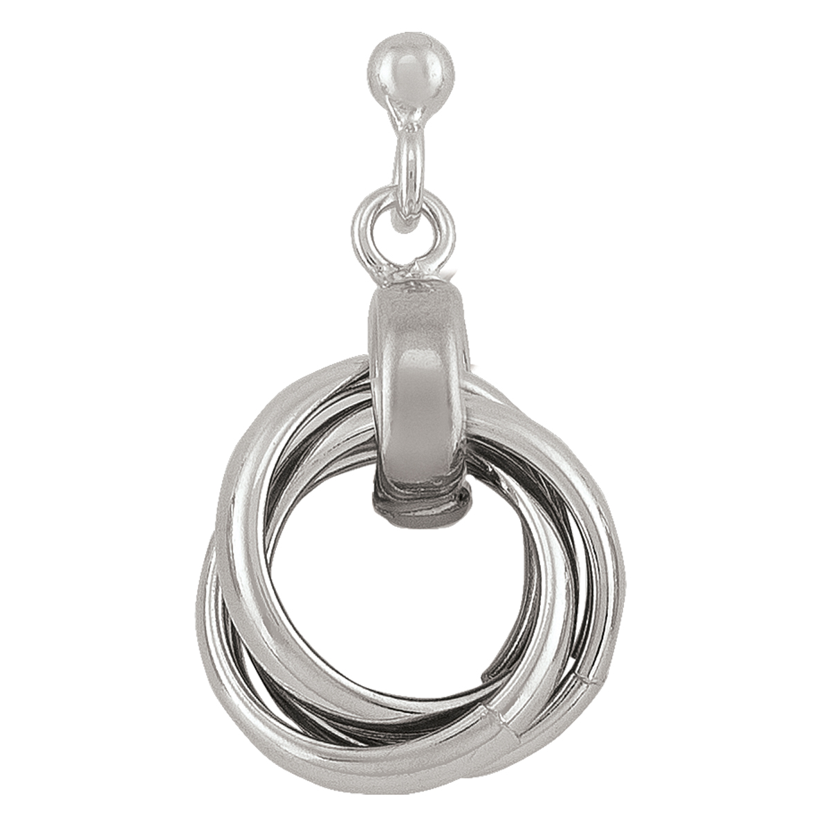 Sterling Silver Rhodium Plated Love Knot Drop Earring