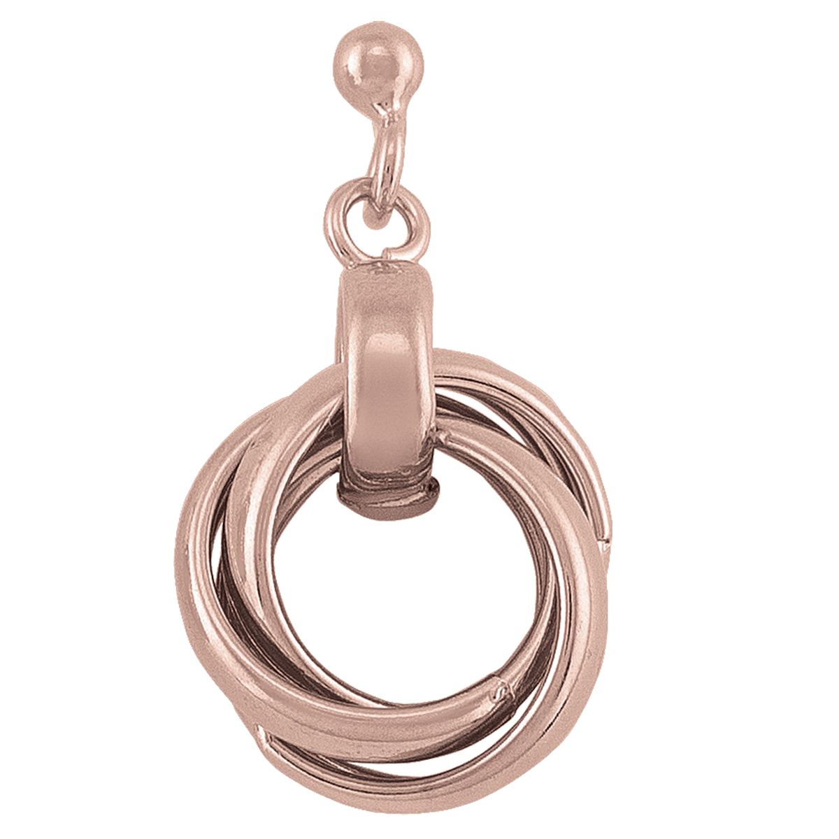 Sterling Silver Pink Gold Plated Love Knot Drop Earring