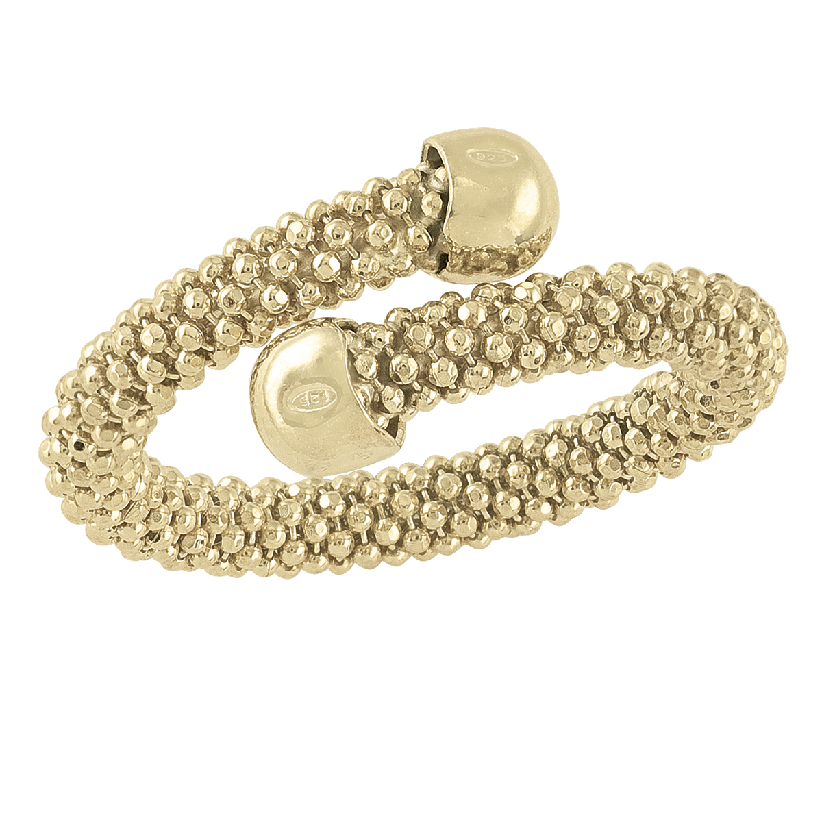 Sterling Silver Yellow Gold Plated Fancy Mesh Ring