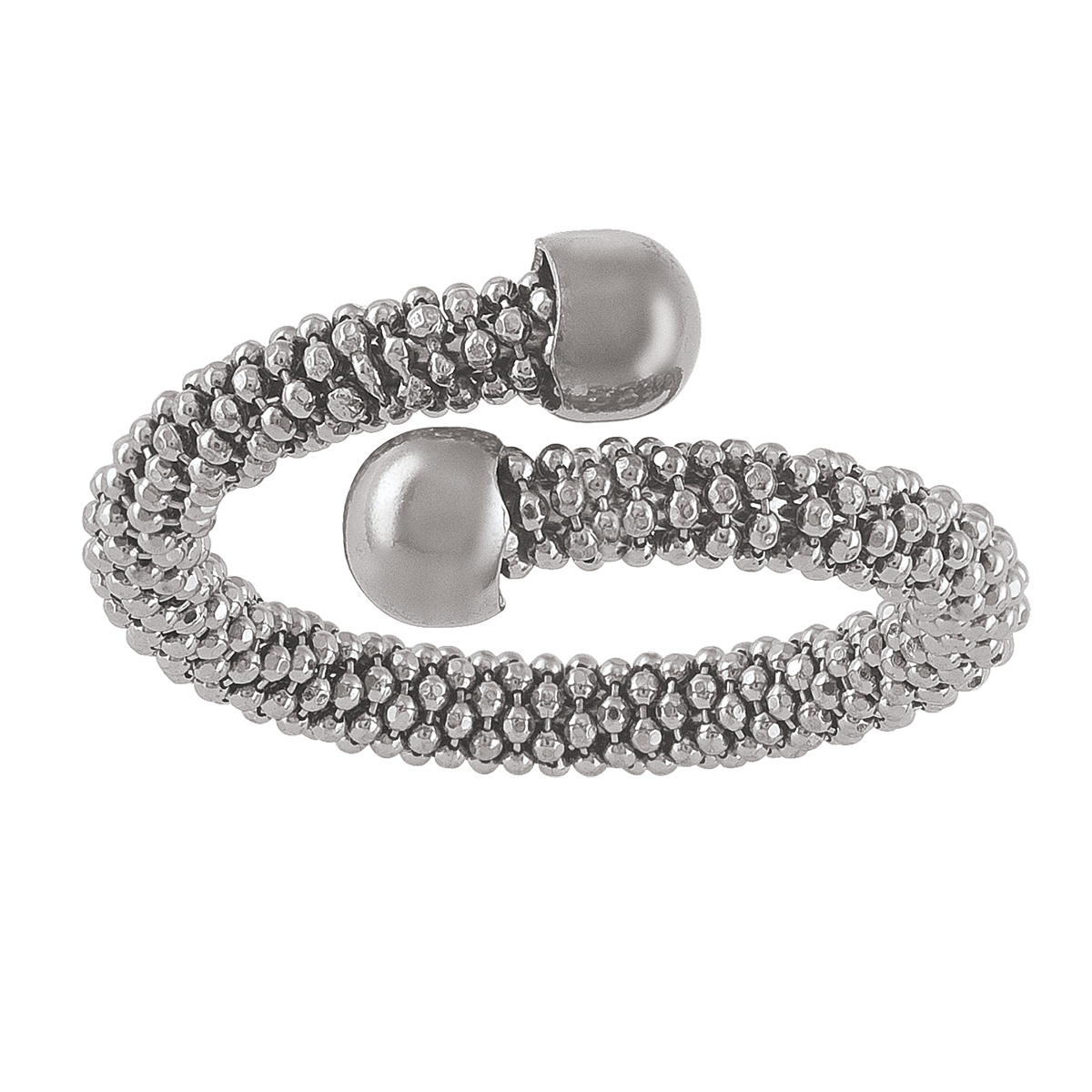 Sterling Silver Black Rhodium Plated Mesh Ring