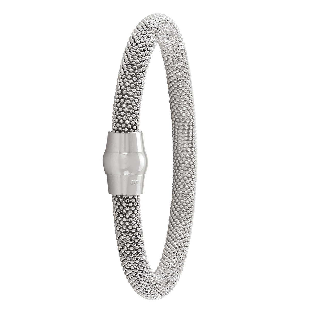 Sterling Silver Rhodium Plated Magnetic Clasp Bangle