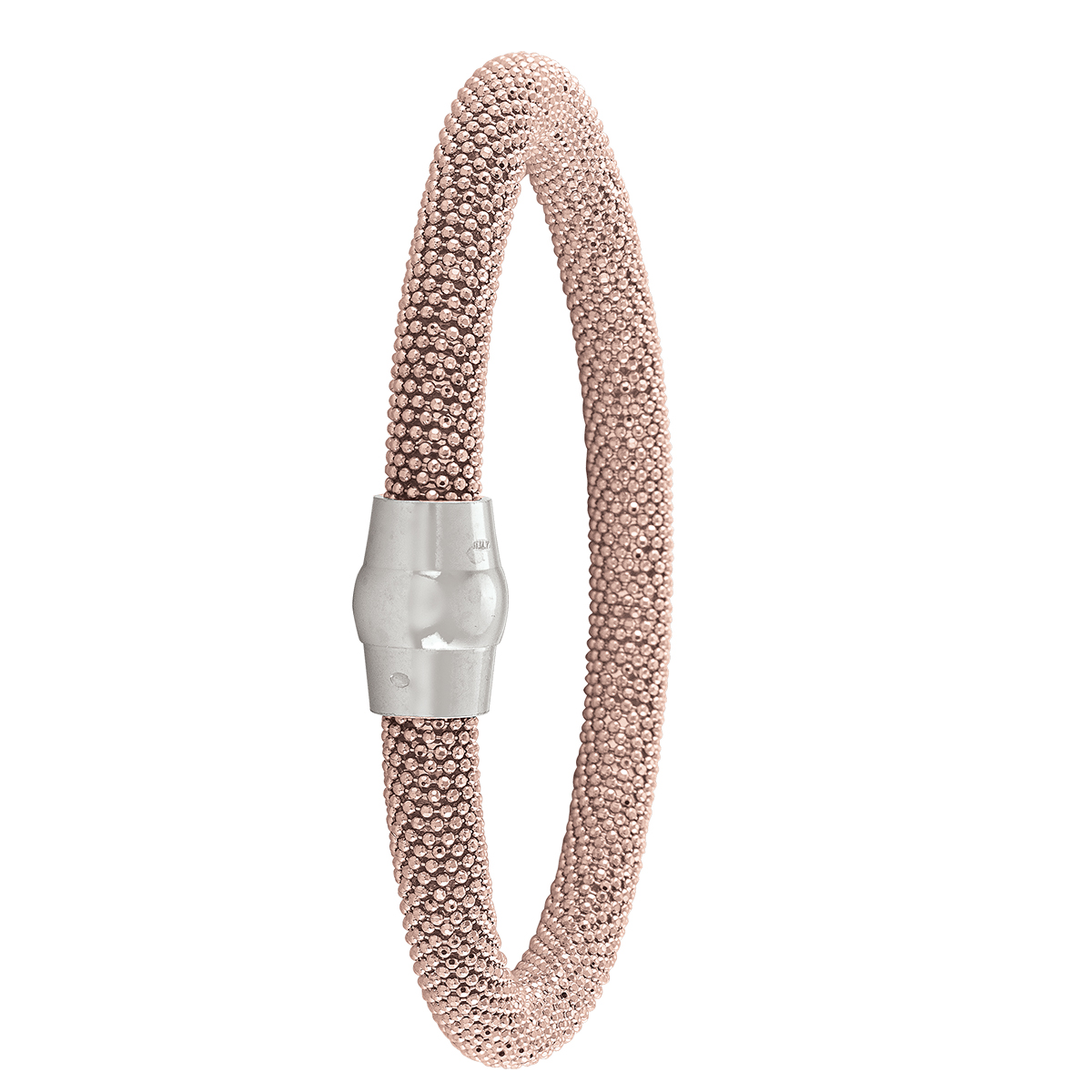 Sterling Silver Pink Gold Plated Magnetic Clasp Bangle