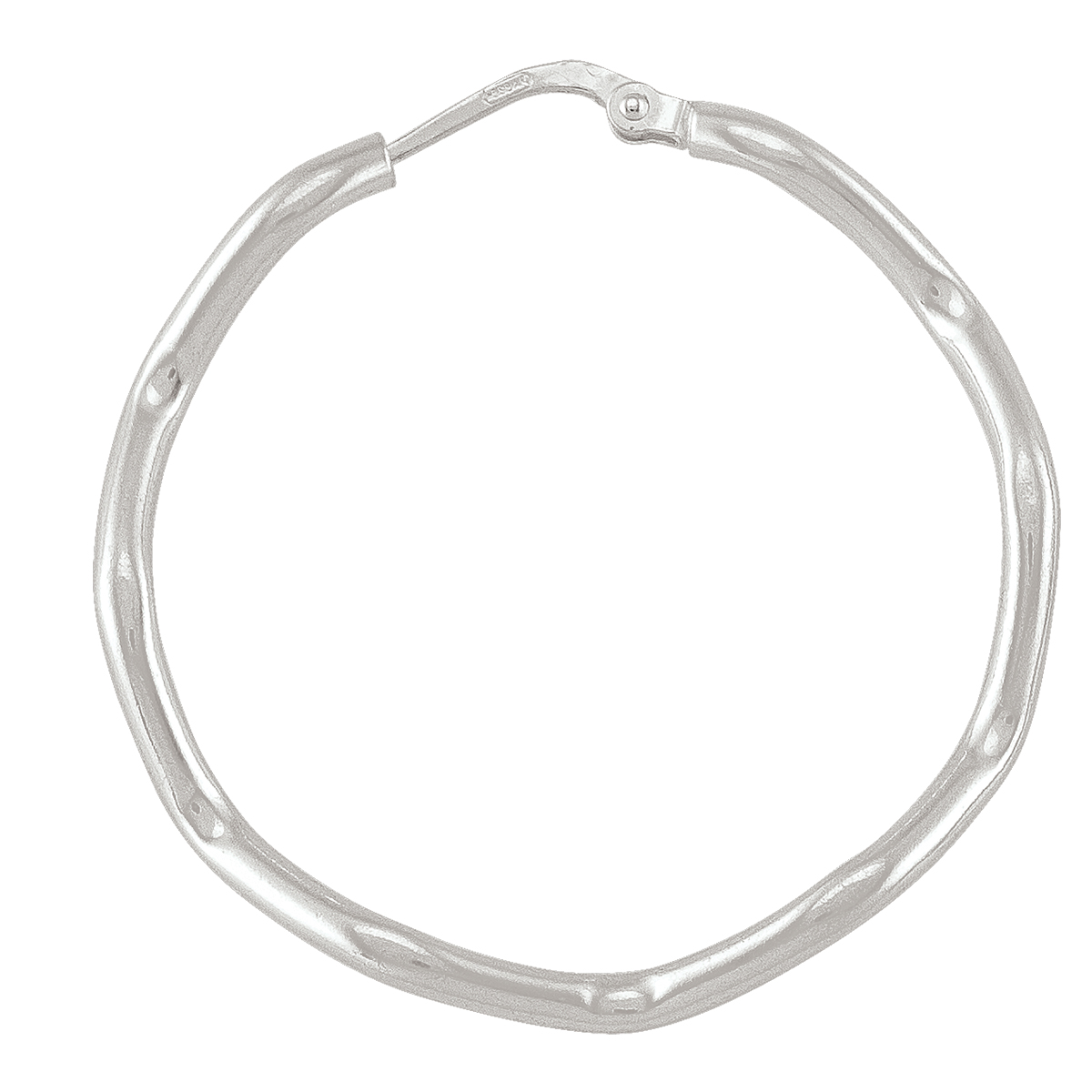 Sterling Silver Wave Tubing Hoop Earring