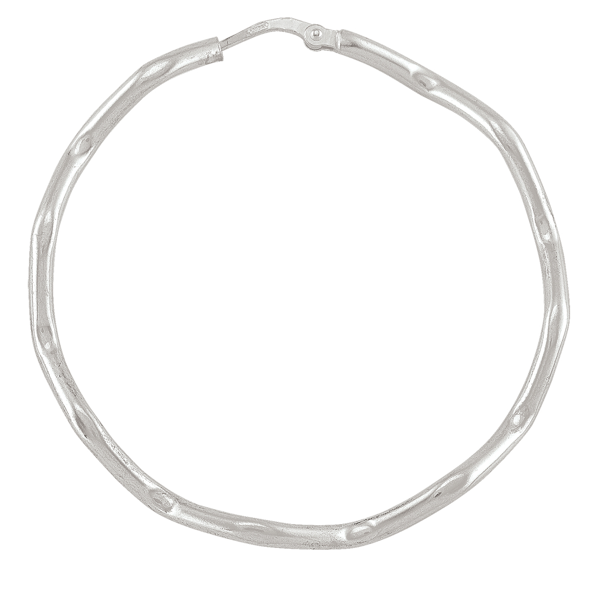 Sterling Silver Wave Tubing Hoop Earring