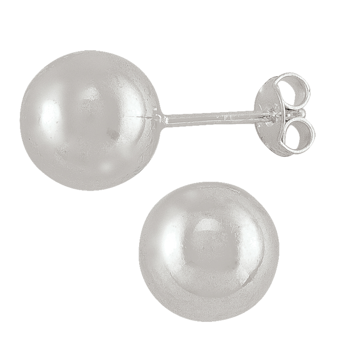 Sterling Silver 10Mm Ball Earring