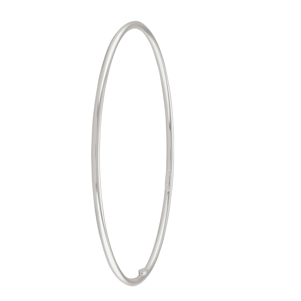 Sterling Silver Plain Tube Slip On Bangle