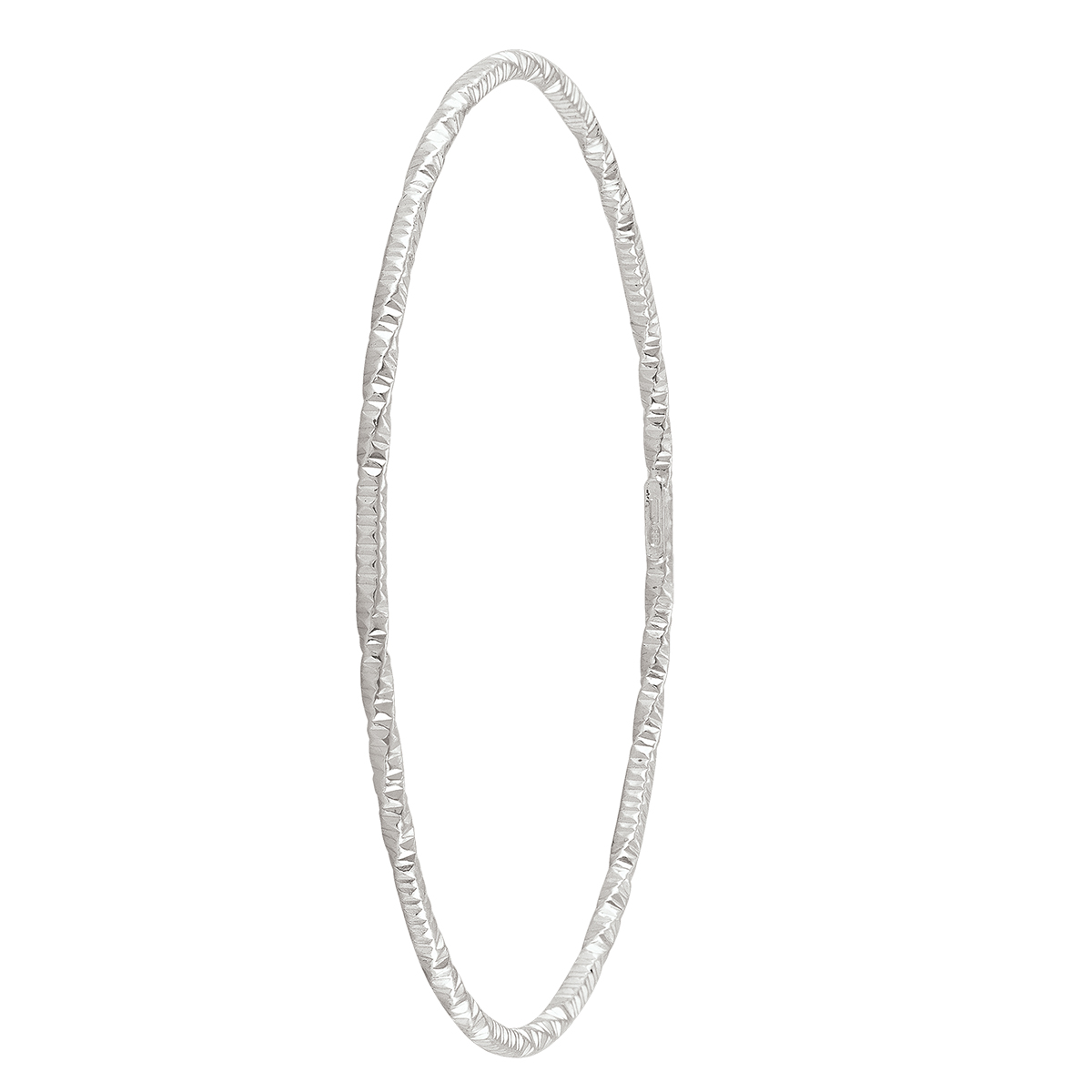 Sterling Silver Twisted Slip On Bangle