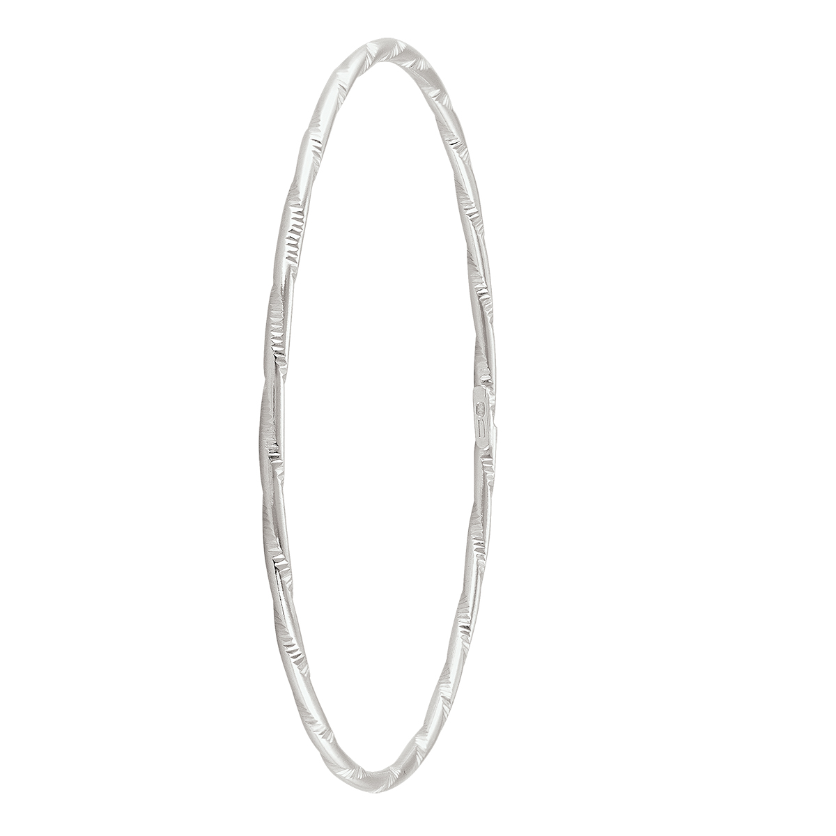 Sterling Silver Twisted Slip On Bangle