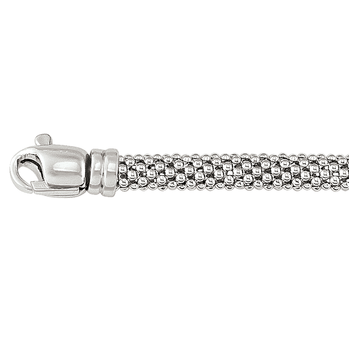 Sterling Silver Rhodium Finish Mesh Link Bracelet