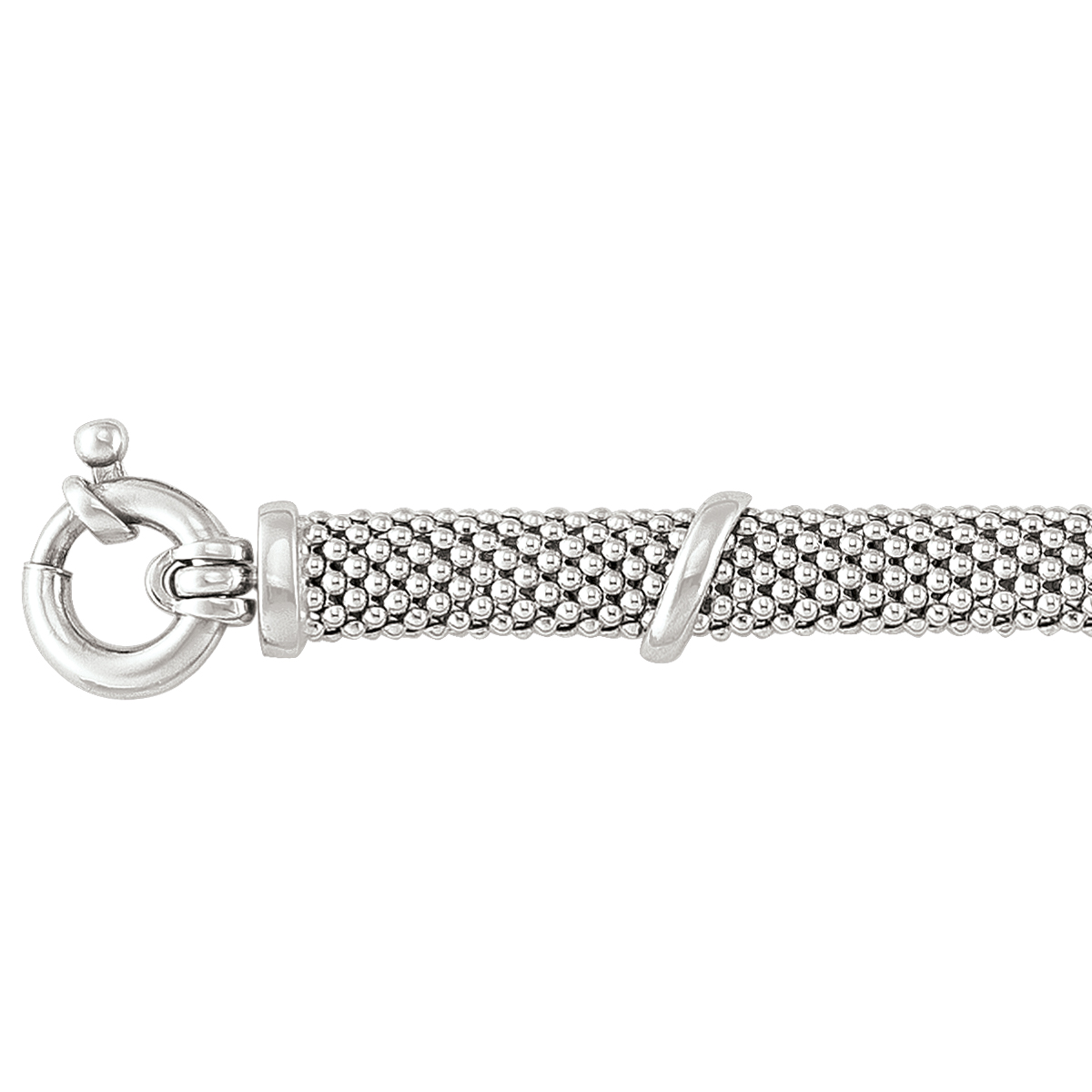 Sterling Silver Fancy Mesh Link Ladies Bracelet