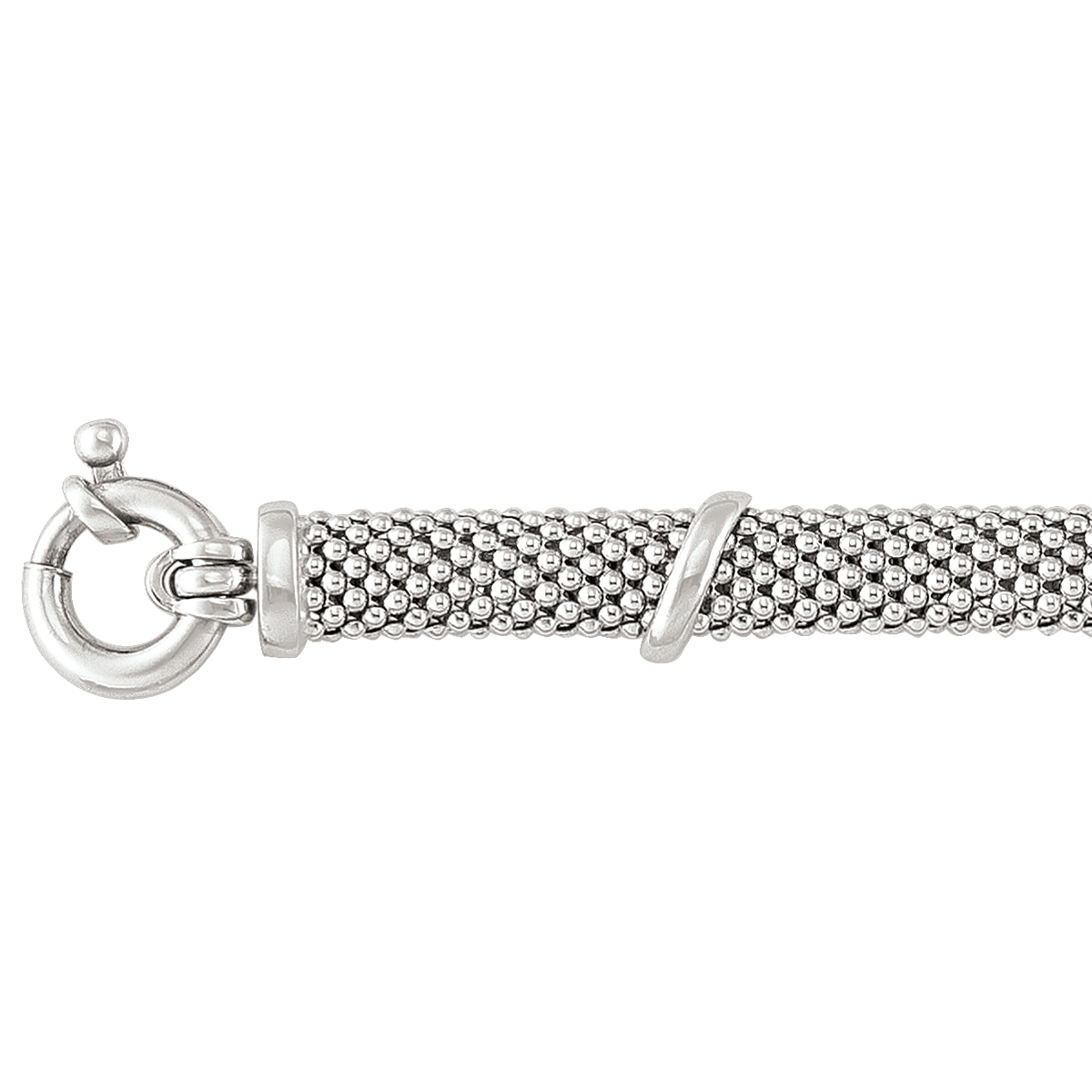 Sterling Silver Fancy Mesh Link Ladies Necklace