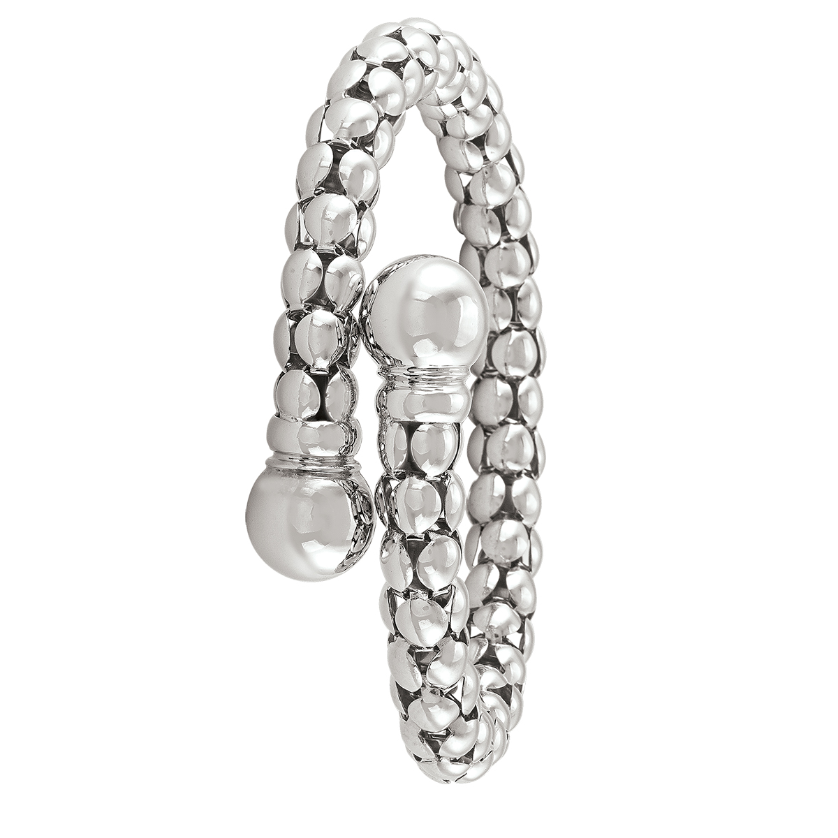 Sterling Silver Rhodium Plated Fancy Bangle