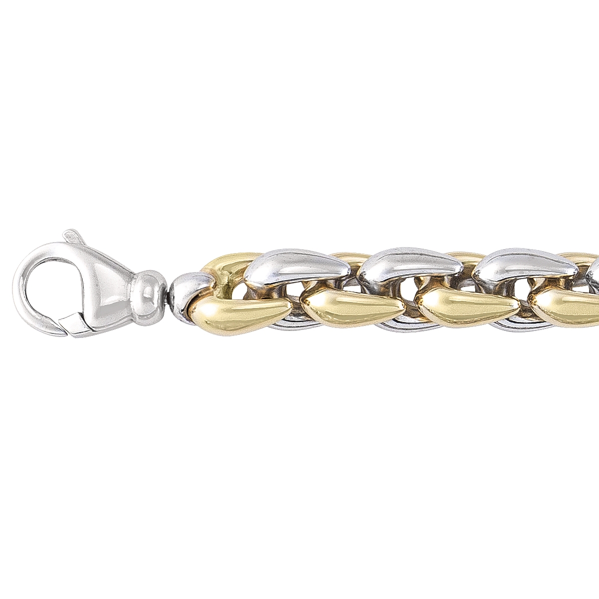 Sterling Silver Yellow Gold Plated And Rhodium Finish Fancy Necklace