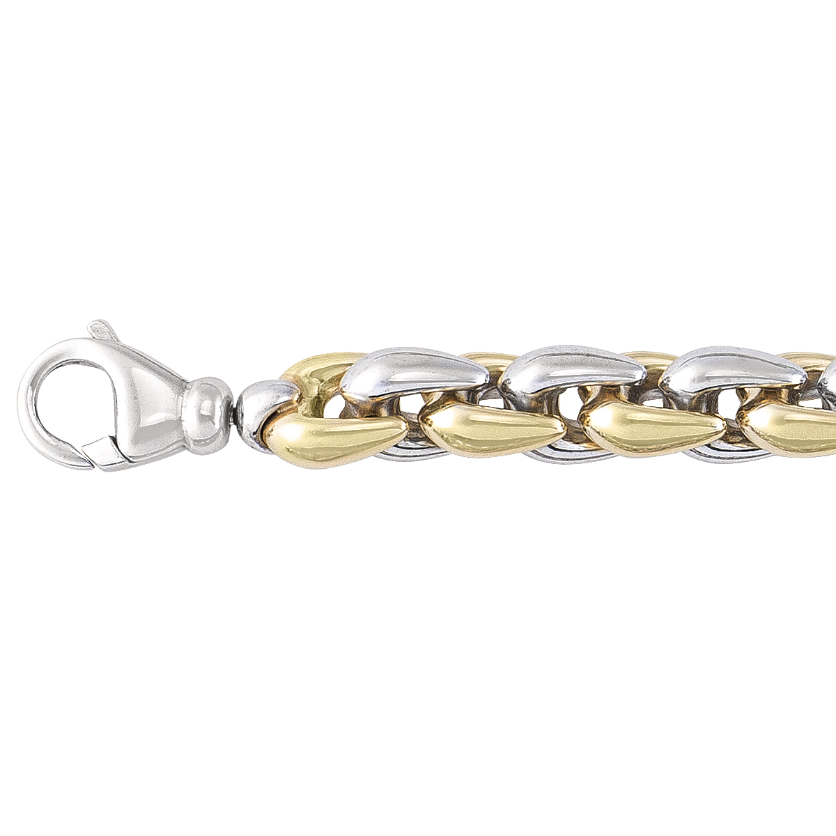 Sterling Silver Yellow Gold Plated And Rhodium Finish Fancy Bracelet