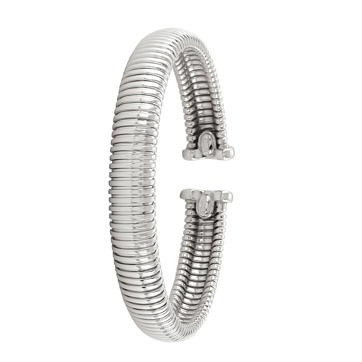 Sterling Sivler Rhodium Plated Fancy Cuff Bangle