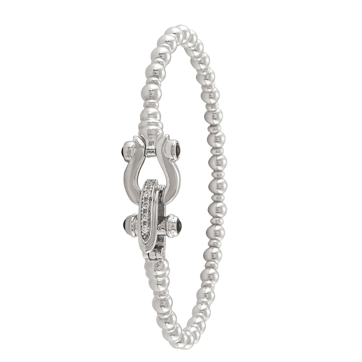 Sterling Silver Fancy C.Z Buckle Bangle