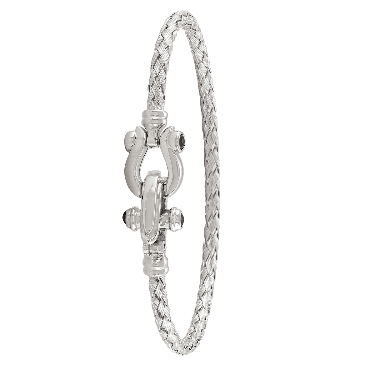 Sterling Silver Fancy Buckle Bangle