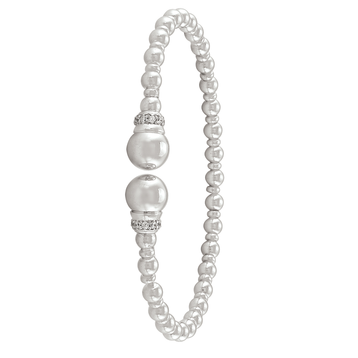 Sterling Silver Fancy C.Z Cuff Bangle