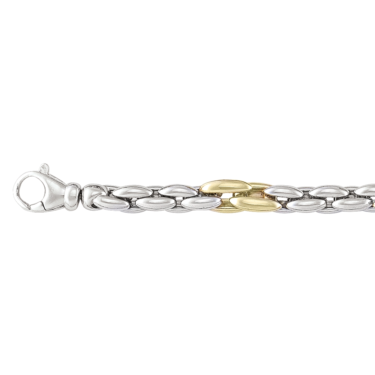 Sterling Silver Yellow Gold Plated And Rhodium Finish Fancy Necklace
