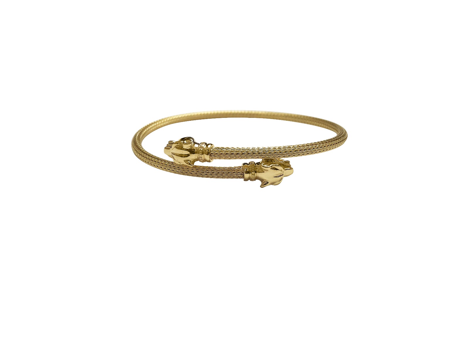 Sj63 Silver Yellow Gold Plated Panther Bangle
