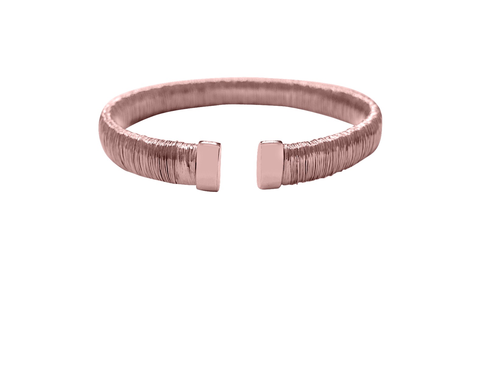 Slv40 Sterling Silver Pink Plated Cuff Bangle