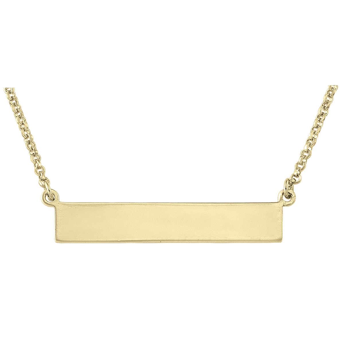 Sterling Silver Yellow Gold Plated Bar Necklace