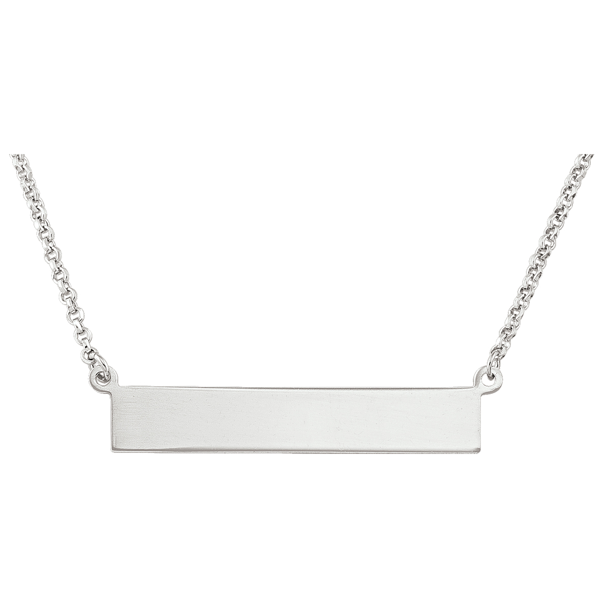 Sterling Silver Rhodium Plated Bar Necklace