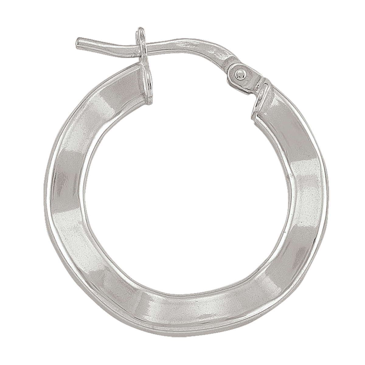 Sterling Silver Rhoidum Plated Fancy Hoop Earring
