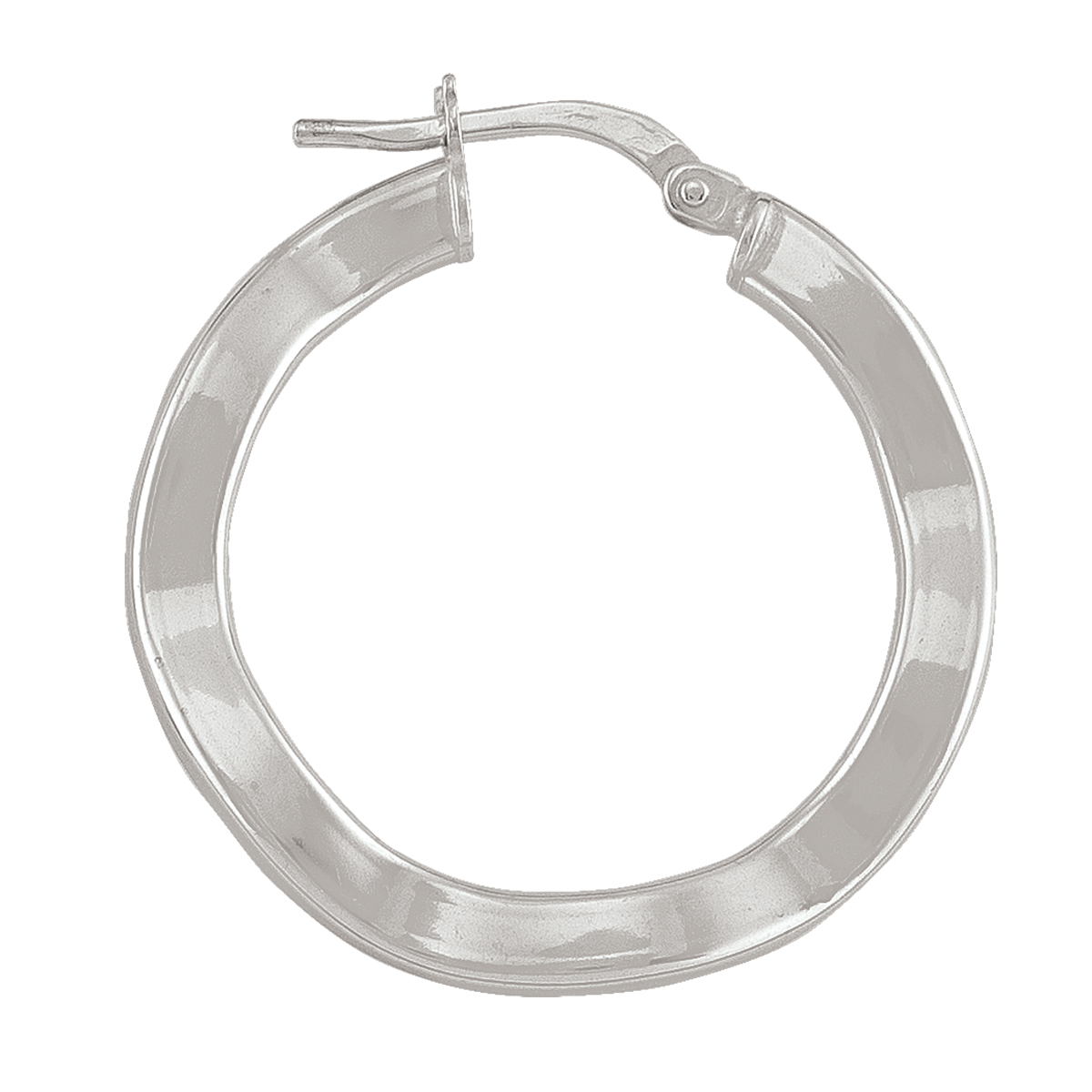 Sterling Silver Rhoidum Plated Fancy Hoop Earring