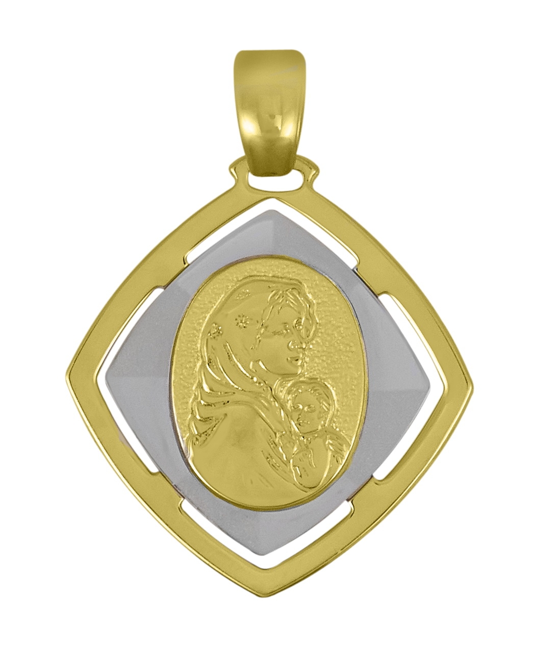 Two Tone Solid Madonna Medal