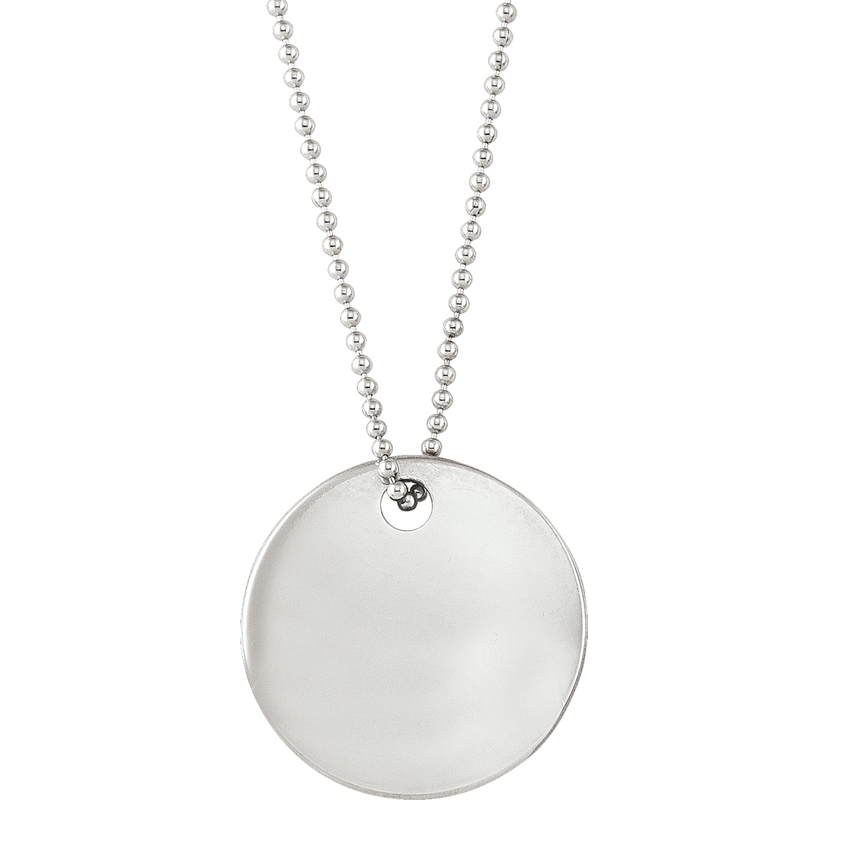 Sterling Silver Rhodium Plated Disc Necklace