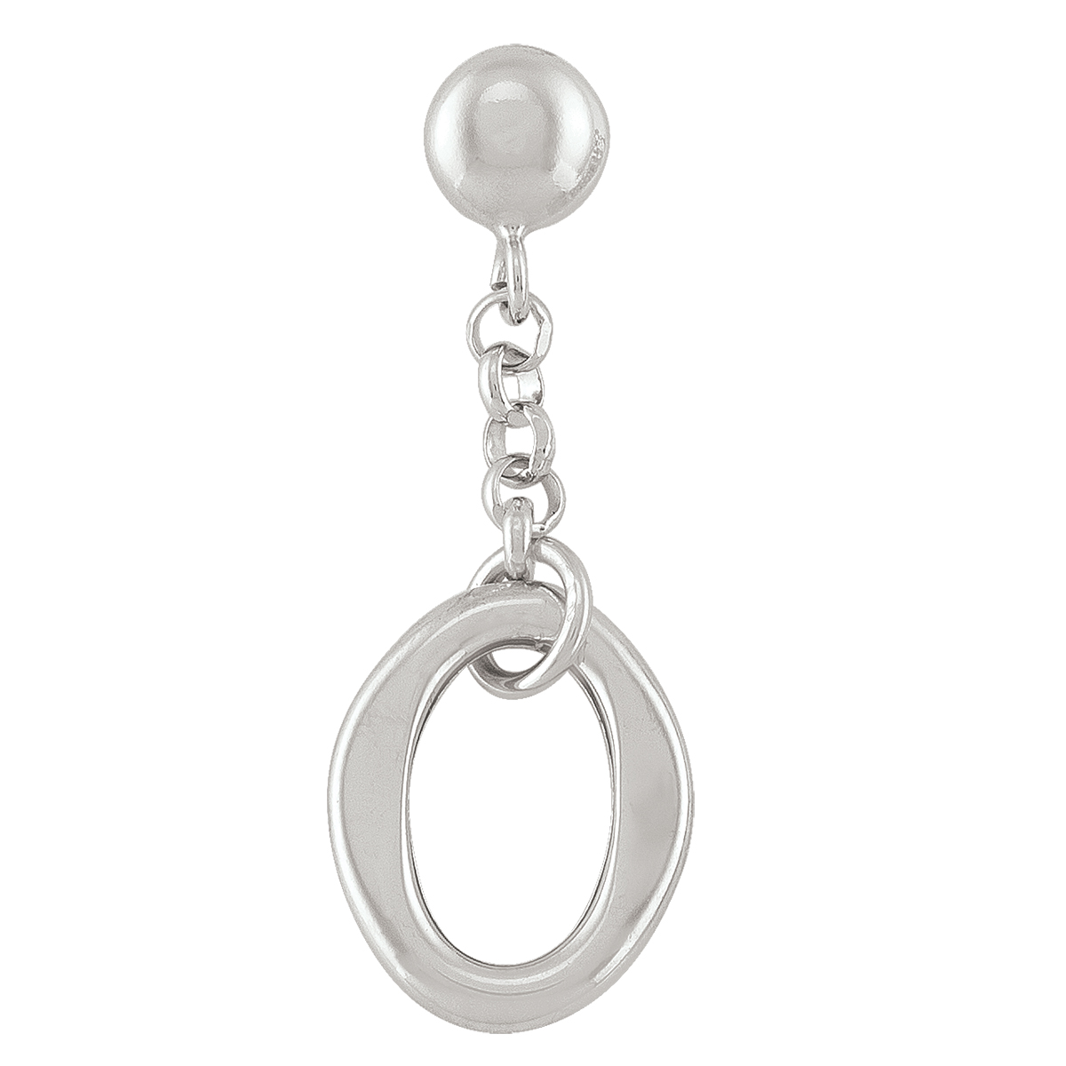 Sterling Silver Rhodium Plated Fancy Drop Earring